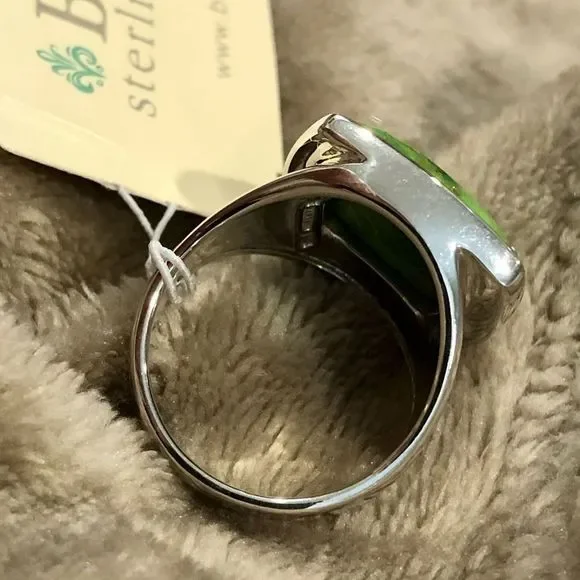 BARSE Green Turquoise Sterling Silver Statement Ring Sz 9.5 or 10